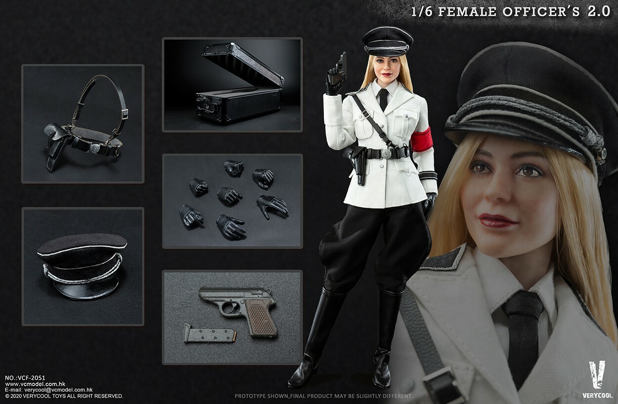 1/6 VCF2051 scale VERYCOOL Female figure Officer 2.0 White Uniform Soldier Doll