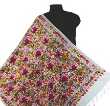 Kashmir Embroidered Ari work 100%Pure Wool 28"X80" Traditional Ari Embroidery