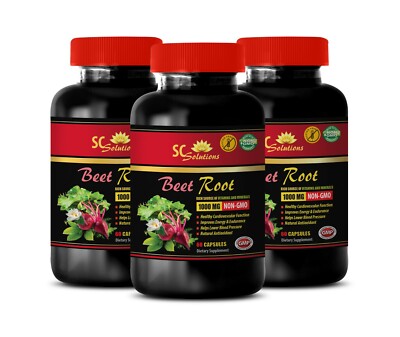 blood pressure herbs supplement - BEET ROOT - clarity brain memory 3 Bottles 