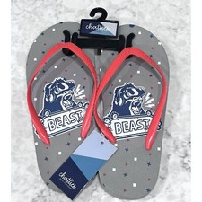 Boys Gray  Orange Beast Mode Chatties Flip Flops Size 2/3
