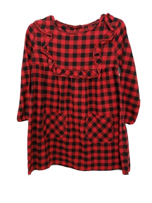 girls red and black plaid dress