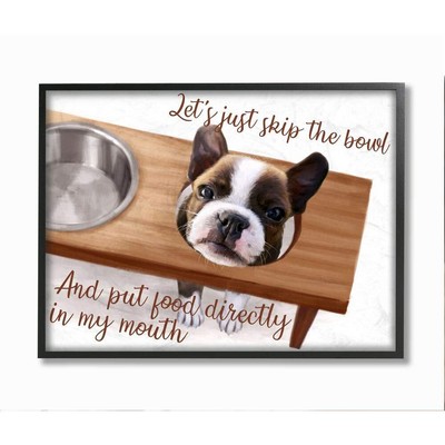 Hungry French Quote Family Pet Dinner Time, Designed by Ziwei Li Wall Art, 24...