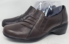 Thom McAn Women's Deidre Brown Leather Casual Comfort Clogs Size 10