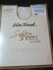 SEARS Vintage PEARL Silken Nylon PANTYHOSE - 1980's - Size X - up to 280 lbs