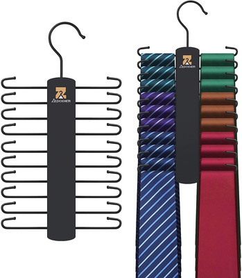 ZEDODIER 2 Pack Tie Hanger with 40 Hooks, Space Saving Necktie Organizer for Men