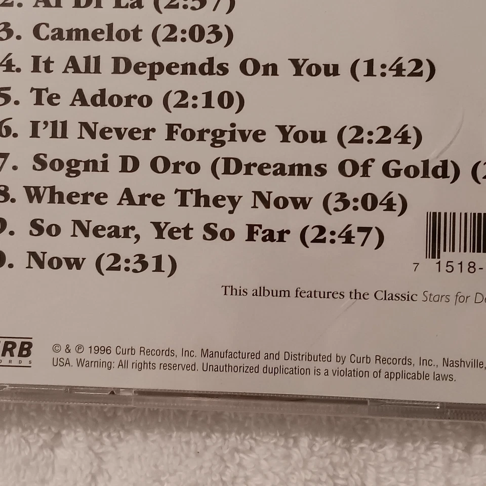 The Best of Jerry Vale Live (CD, 1996, Curb) New 10 Selections Foto 3 de 3