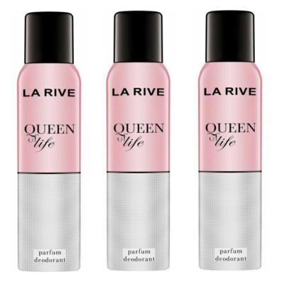 (1L/24,42 ) La Rive QUEEN of LIFE Deodorant Spray 3 x 150 ml