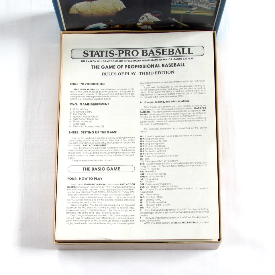 Statis Pro Baseball Great Teams You Are The Manager Avalon Hill Complete 1989 - Image 2 of 4