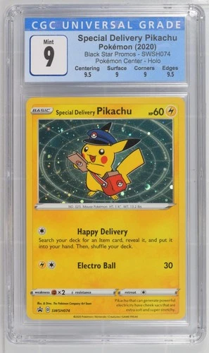 CGC 9 Pokemon SPECIAL DELIVERY PIKACHU Black Star PROMO CARD Japan POKECENTER