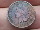 1902 Indian Head Cent Penny- Fine/VF Details, Partial LIBERTY, Diamond, Toned
