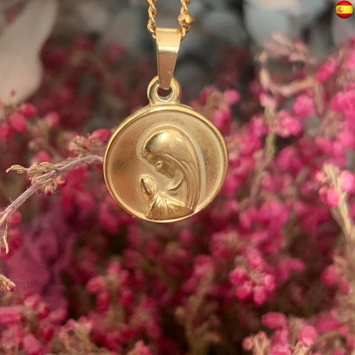 Collar Virgen Niña. Cadena de bolitas de acero inoxidable. Regalo perfecto para - Imagen 2 de 7