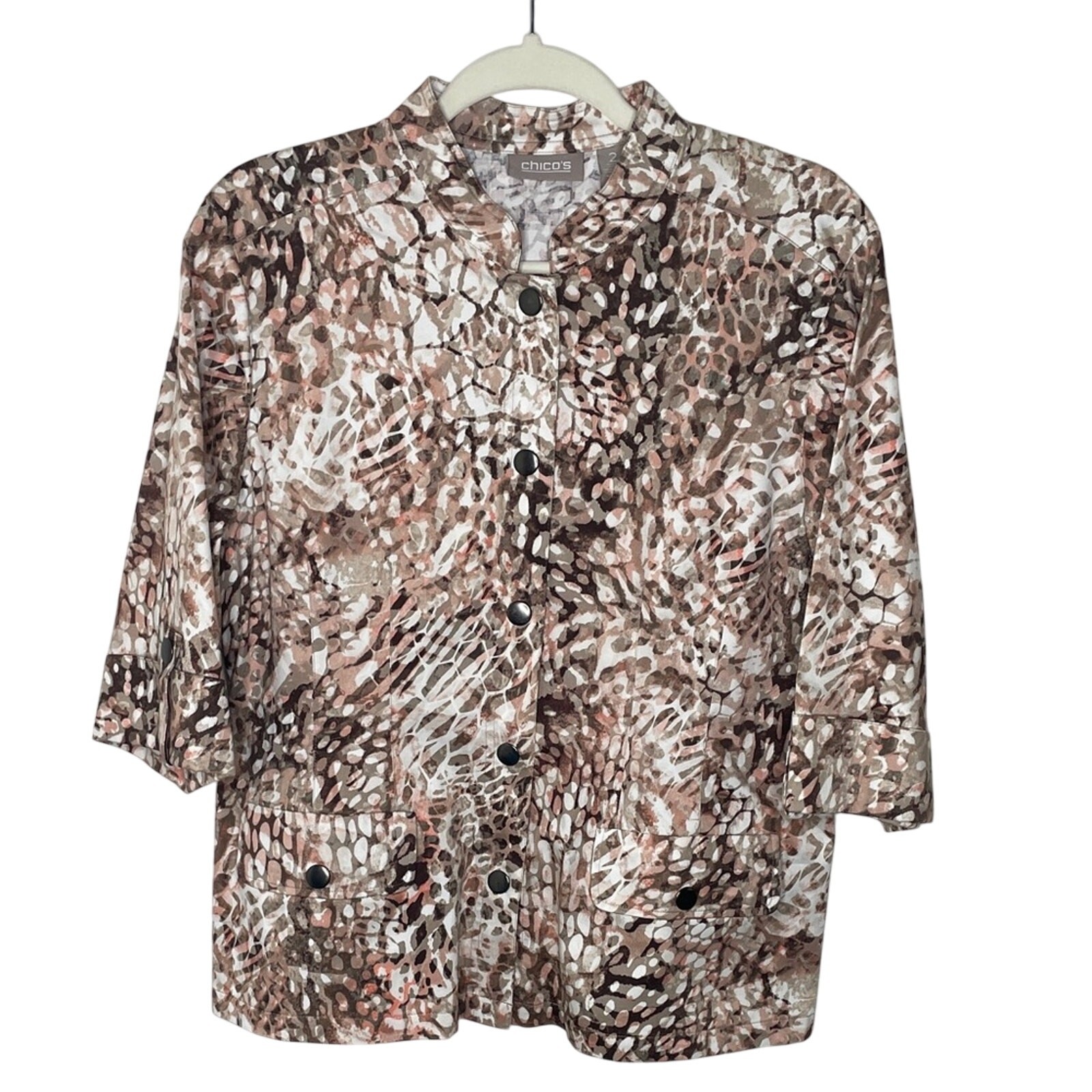 Chico's Multicolor Patterned Button-Down Shirt wo… - image 1