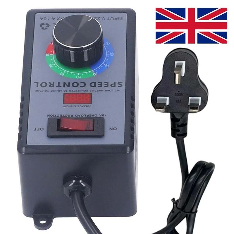 AC 220V-240V Motor Speed Controller Switch Real-time Voltage Display UK Plug - Image 2 of 4