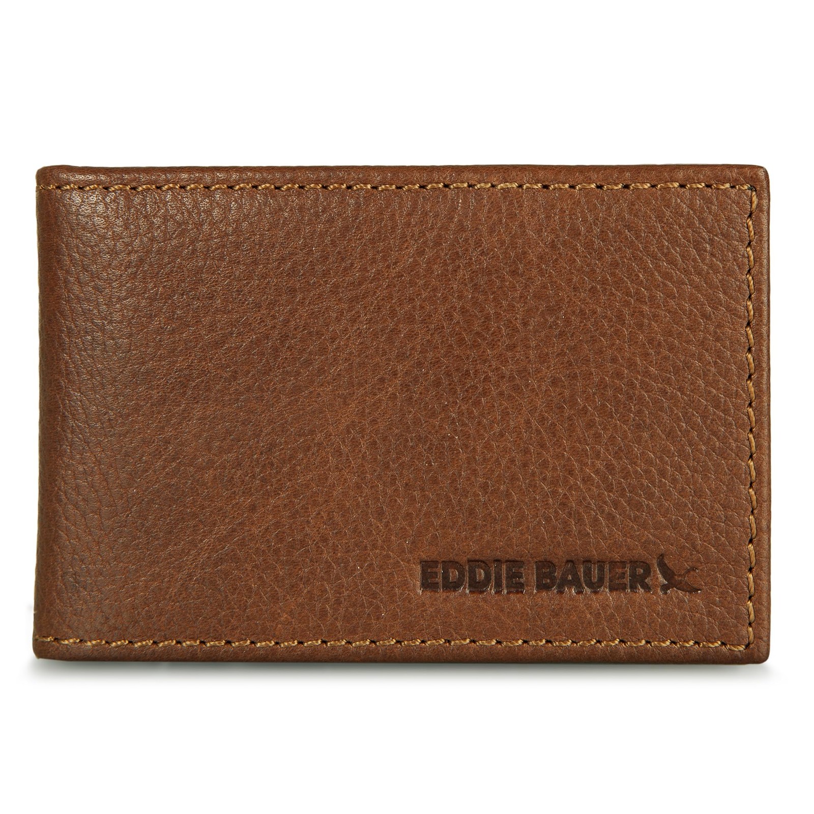 Eddie Bauer Signature Logo Leather One Size, - Tan w/ Money Clip