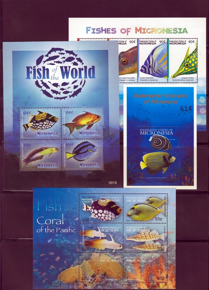 Tropical Fish and Coral Reefs, 6 Page Micronesia MNH Collection ZAYIX 0825L1697 - Image 3 of 4