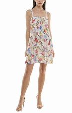 Taylor Women's shift linen blend sleeveless Dress Floral wedding dress 14 NWT