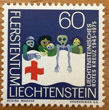 1975 Liechtenstein Red Cross Stamp – Regina Marxer Design, 60 Rp