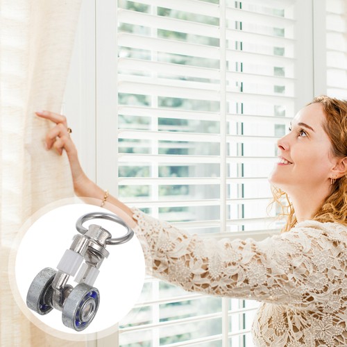 2 PIEZAS Rodillo de rodamiento de metal Rodillos de cortina para el hogar Ruedas para cortinas Polea deslizante - Imagen 10 de 12