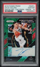 ZACH COLLINS 2018-19 Panini Prizm Sensational Signatures Choice Green 4/8 PSA 10