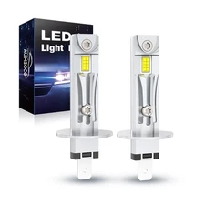 2pcs H1 LED Headlight Bulb Kit High Low Beam 6500K Super White 20000LM Upgrade