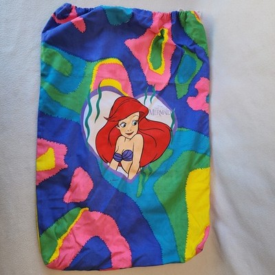 90s Disney The Little Mermaid Ariel Tie-Dye Colorful Cotton Laundry Bag 26''x18
