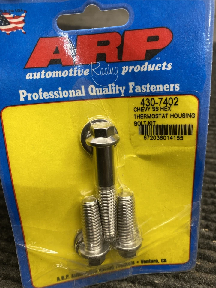 ARP 430-7402 Polished For Chevy SS hex thermostat housing bolt kit Foto 3 de 4