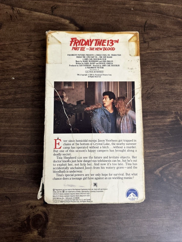 Friday The 13th Part VII 7 The New Blood VHS 1988 - Tested - Image 3 of 4