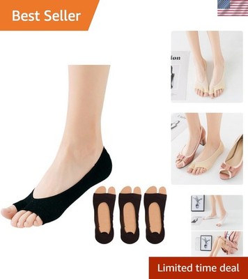 3 Pairs of Stylish Toeless Women's Socks - Perfect for Running & Open-Toe Shoes