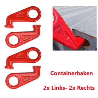 4x Containerhaken Gerade 45° aus Stahl   Spezialhaken für Seecontainer 12.5 T