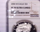 2004-W Proof American Silver Eagle NGC PF70UCAM , Problem free coin!