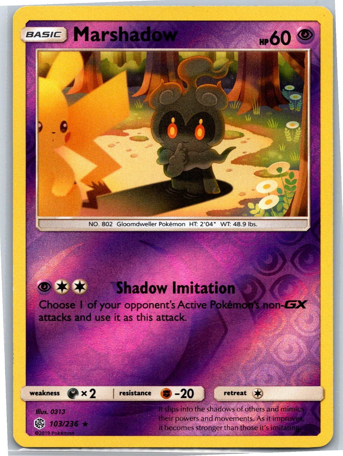 Pokemon 2019 Marshadow Rare SM12 103/236 NM