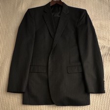 Van Heusen Men's Classic Fit 2-Piece Suit Black Pin Stripe