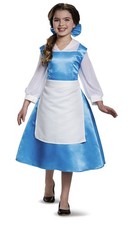 Disney Princess Belle Beauty the Beast Blue Dress Costume for Girls Size 7/8