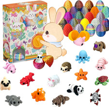 24 Pack Prefilled Easter Eggs with 3D Printed Articulated Animals inside - Reusa