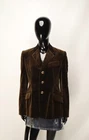 Ralph Lauren Black Label Brown Velvet/Velour Silk Lined 3/4 Button Blazer Sz 6