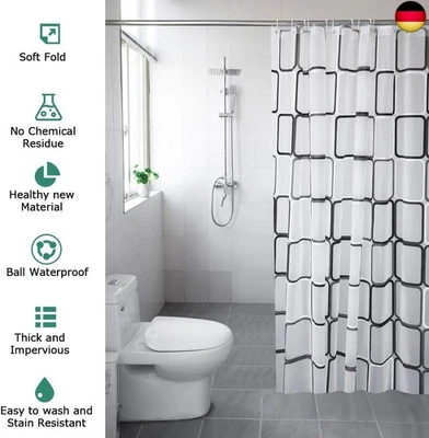 Neu Gitter Duschvorhang Badezimmer 200x220 cm, Schimmelfest TK - Bild 1 von 4