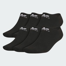 Adidas Men's 6 Pair No Show Athletic Socks, Size 8-12 Large Black NWT