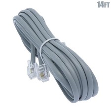 14FT 28 Gauge RJ11 6P4C Modular Telephone Phone Line Straight Cord Cable Wire