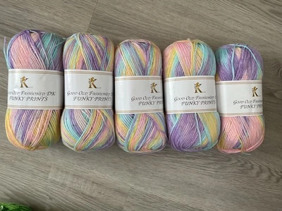 Good Old Fashioned knitting / crochet DK yarn in pastel shades. 5 x 100g