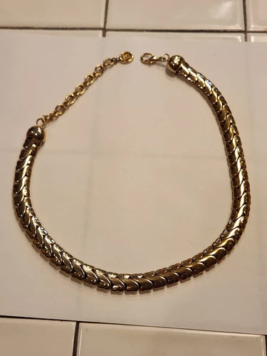 Collana catena vintage Givenchy tono oro pesante larga 1 2" passerella couture