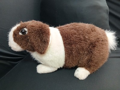 Realistic Brown & White Plush Bunny Rabbit Stuffed Animal Toy 11'' Soft Lop Ears
