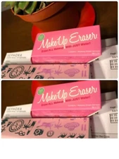 2 MAKEUP ERASER Sample Size 4inx 3in in PINK! New with Box Authentic