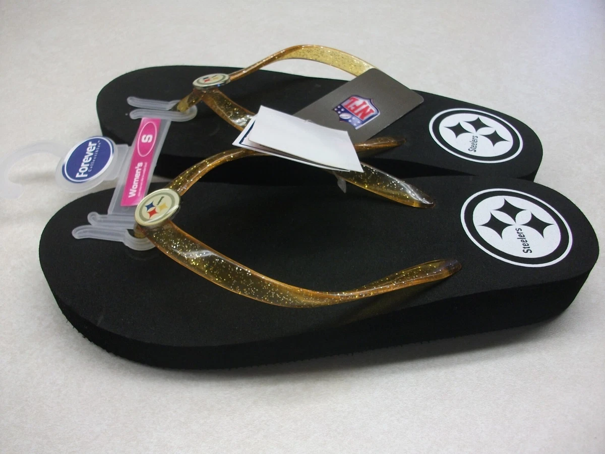 NWT Pittsburgh Steelers Womens S Flip Flops Sandals NFL FOREVER ONLY 1 EBAY