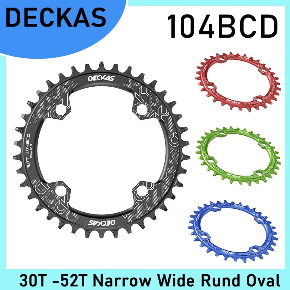 DECKAS MTB 104 BCD Narrow Wide Rund Oval 30-52T Zähne Fahrrad Kurbel Kettenblatt - Bild 1 von 4