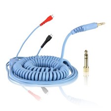 Zomo Coiled Deluxe Cable For Sennheiser Hd25 - Hd-25 Headphones - Sky Blue 3.5m
