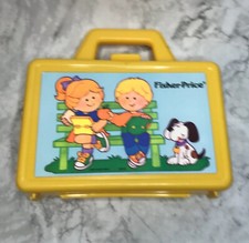Vintage 1990 Fisher Price Fun With Food Lunchbox School Yellow 8"x5" WW