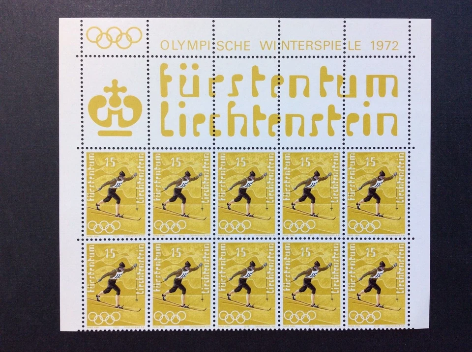 BroadviewStamps Liechtenstein #492-95 Partial inscription sheets. MNH F-VF. - Image 2 of 4