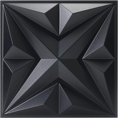 Decorative 3D Wall Panels 12''x12'' Black Star Textured 12''x12'', Matt 