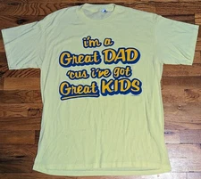 Vintage Sun Sportswear Great Dad Yellow Shirt - Men's XL - Single Stitch - *Read