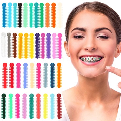 1040Pcs Dental Orthodontic Ligature Ties Braces Elastic Rubber Bands Mixed Color